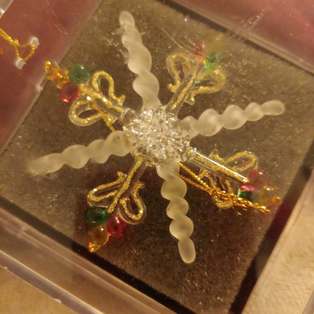 Unique treasures glass ornament handmade